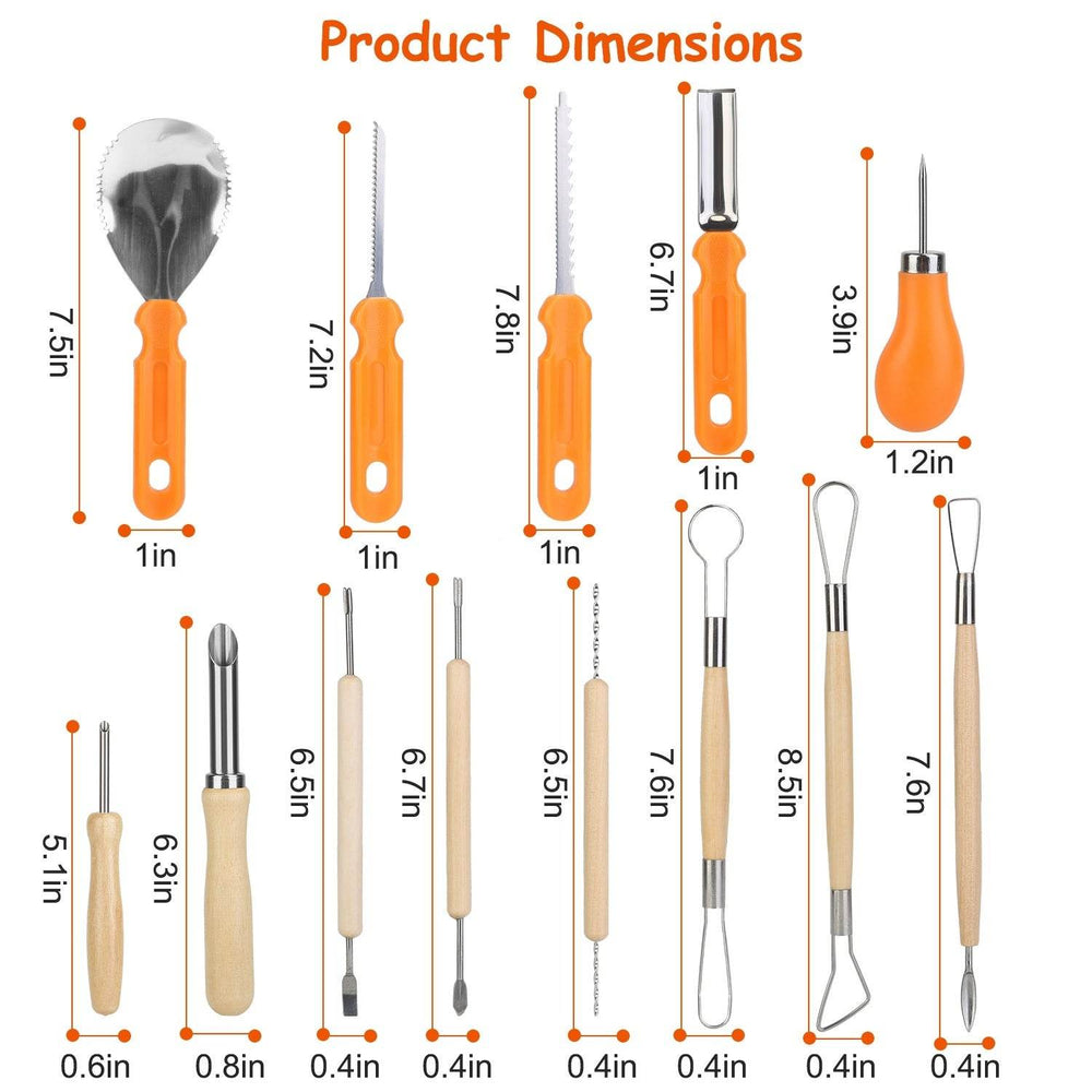 13Pcs Halloween Pumpkin Carving Kit Stainless Steel Carving Kit Pumpkin Sculpting Cutting Kit Halloween Decorative Tools - EX-STOCK Canada