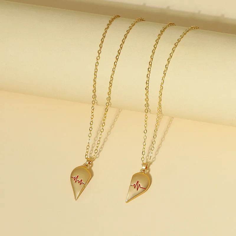 Heartbeat Magnetic Heart Necklace Love Couple Jewelry - EX-STOCK Canada