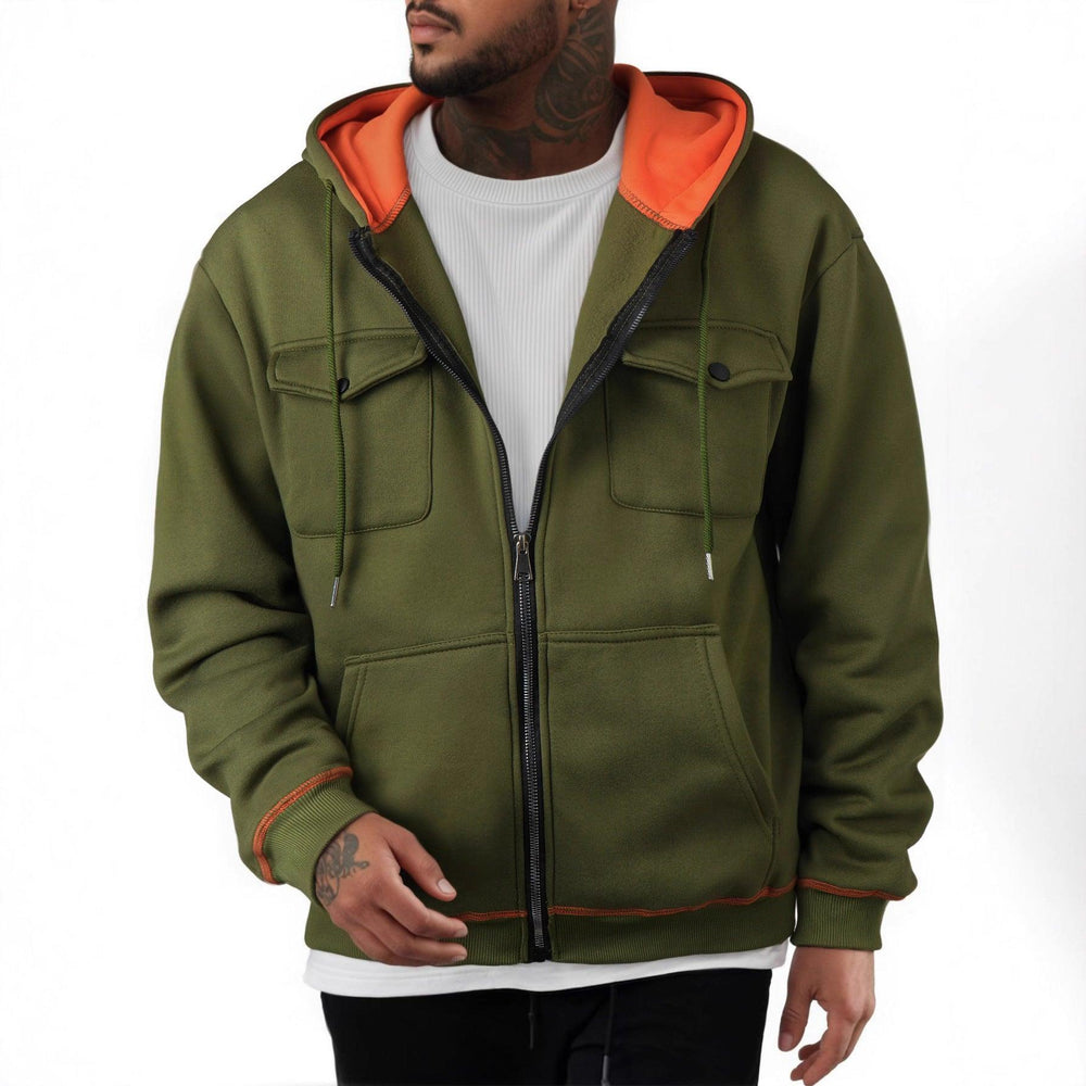 Pull décontracté à fermeture éclair pour hommes grande tailleEX-STOCK Canada
