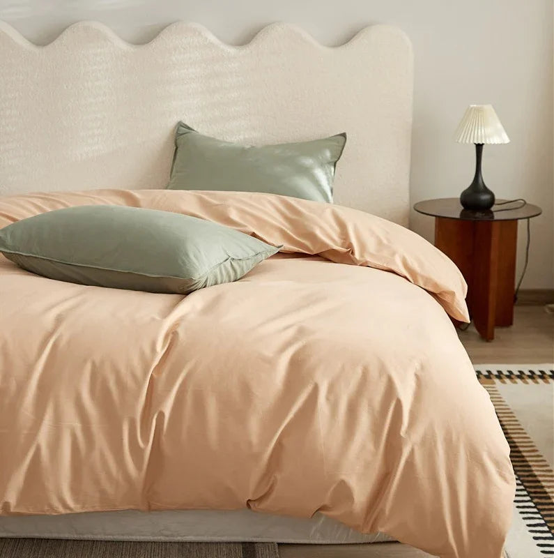 100 Cotton Sanding Duvet Cover Autumn And Winter Thickening Solid Color EX-STOCK Canada