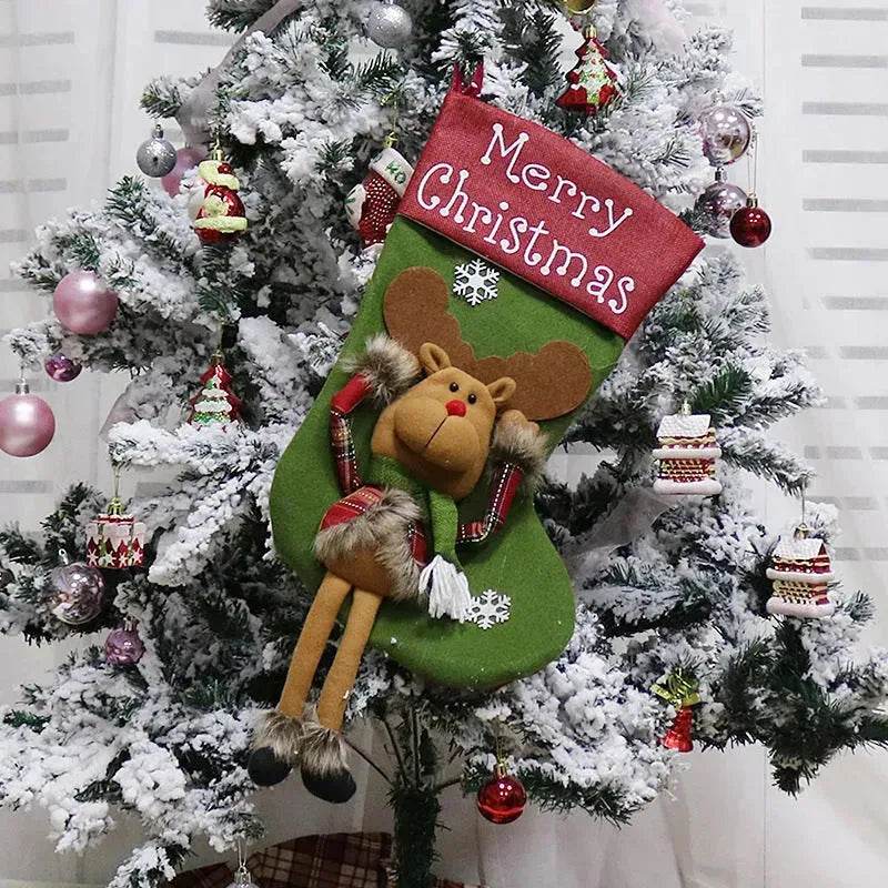 2024 New Year Xmas Big Stockings Set Decorations Christmas 3D Plush Big Sock Christmas Tree Pendant Decorating Supplies - EX-STOCK Canada
