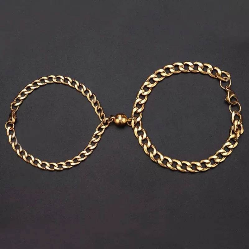 Magnetic Couple Bracelet Suit Cuban Link Chain - EX-STOCK Canada