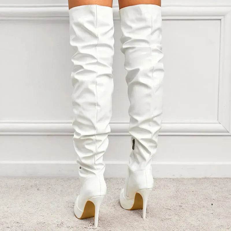 Knee High Long Boots Women Fashion Super High Heel Party Shoes - EX-STOCK CANADA