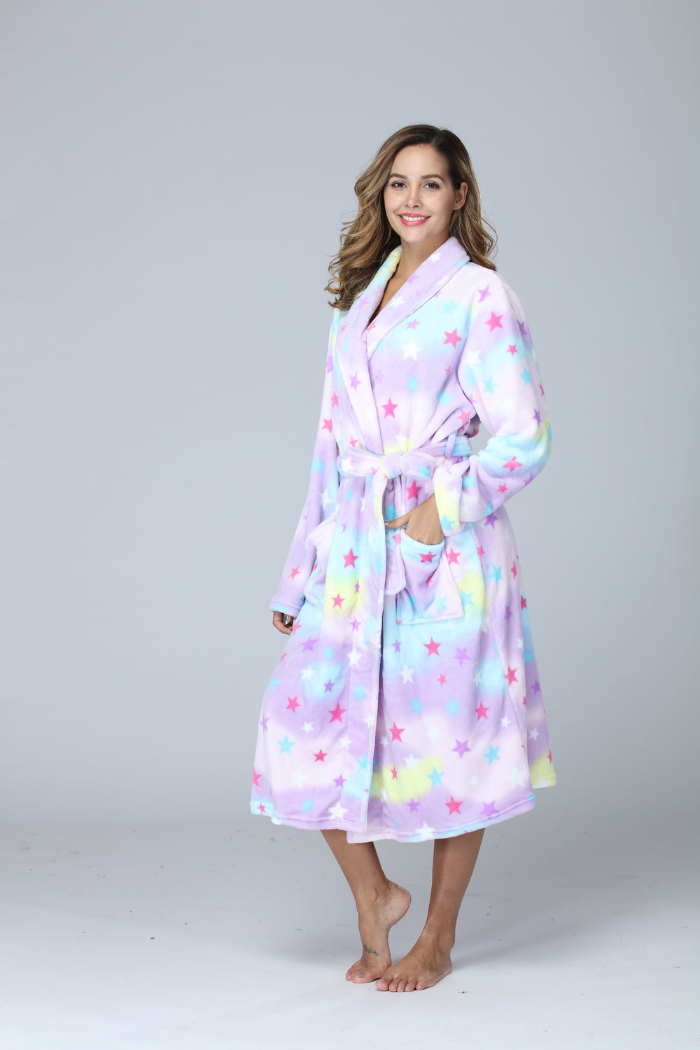 رونغتاي للنساء روب طويل من الفرو الصوفي، قميص نوم سميك مع قبعة وجيوب، ملابس نوم ناعمة للرجالEX-STOCK Canada