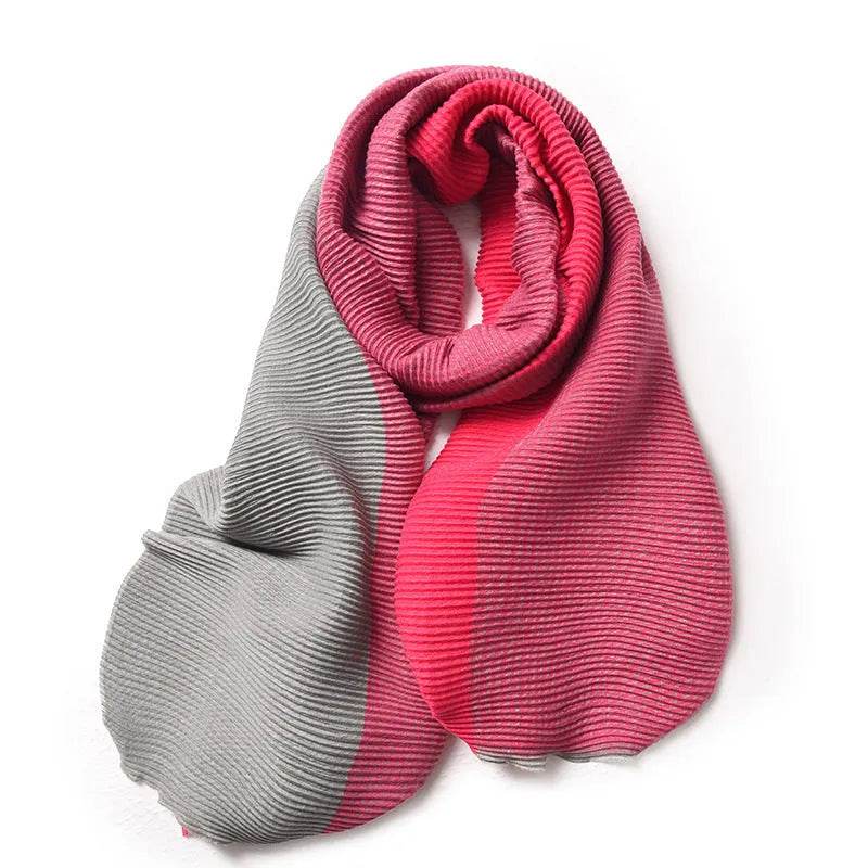 Gradient Mixed-color Scarf Winter Double-sided Wrinkled Imitation Cashmere Scarf Popular Versatile And Elegant Shawl For Women - EX-STOCK Canada