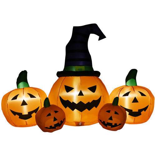 Outsunny 73L Inflatable Halloween Decoration,5 Pumpkin, Blow Up Outdoor LED Yard Display, Waterproof - EX-STOCK Canada
