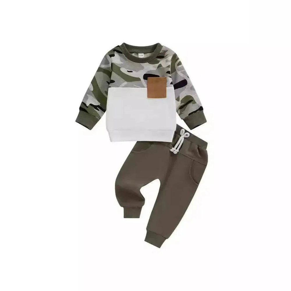 Children's Autumn And Winter Camouflage Suit Unisex Two piece for kids - EX-STOCK Canada