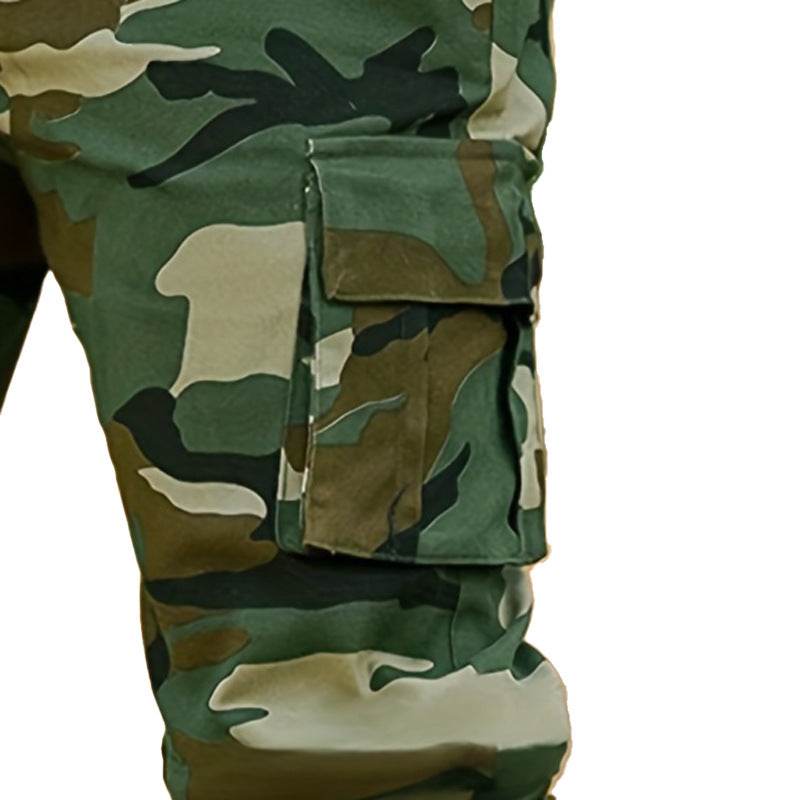 Multi-pocket Camouflage Ankle-tied Men's Military Casual Cargo Slim fit Pants trouser - EX-STOCK Canada