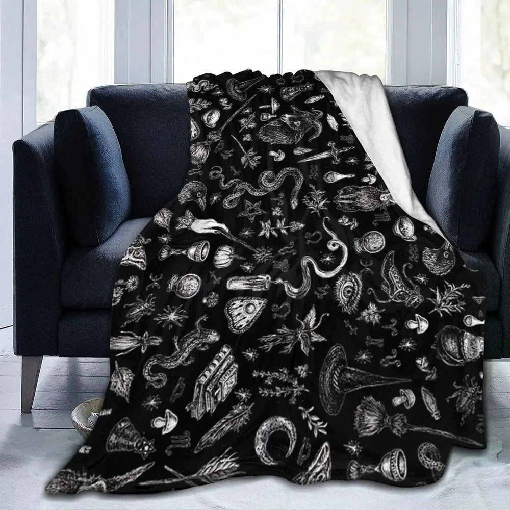 Halloween Witch Blanket Flannel Blanket EX-STOCK Canada
