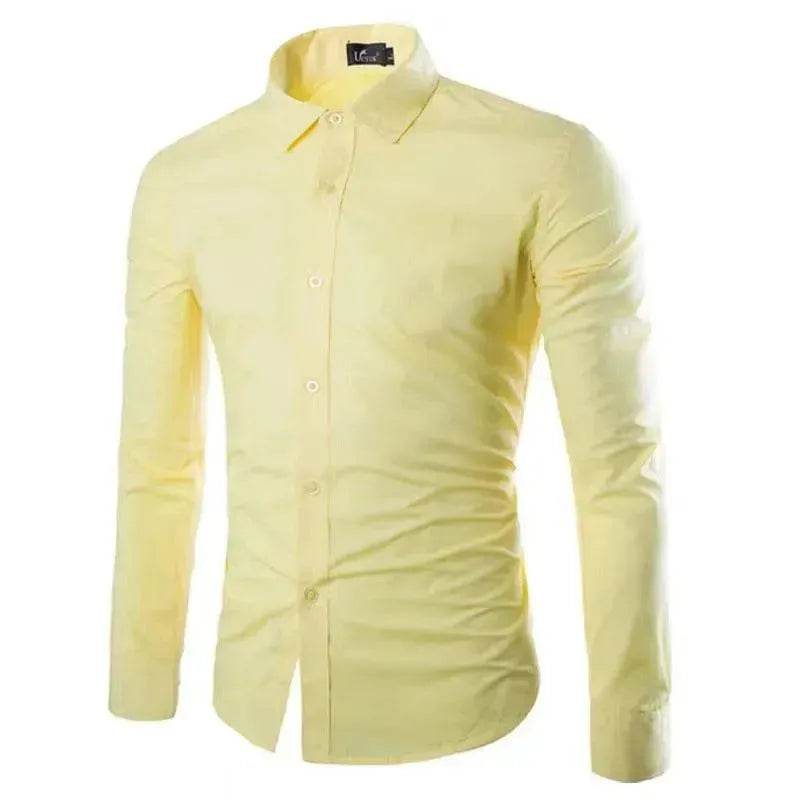 Casual Polo Collar Ironing Free Long Sleeves Shirt For Men - EX-STOCK Canada