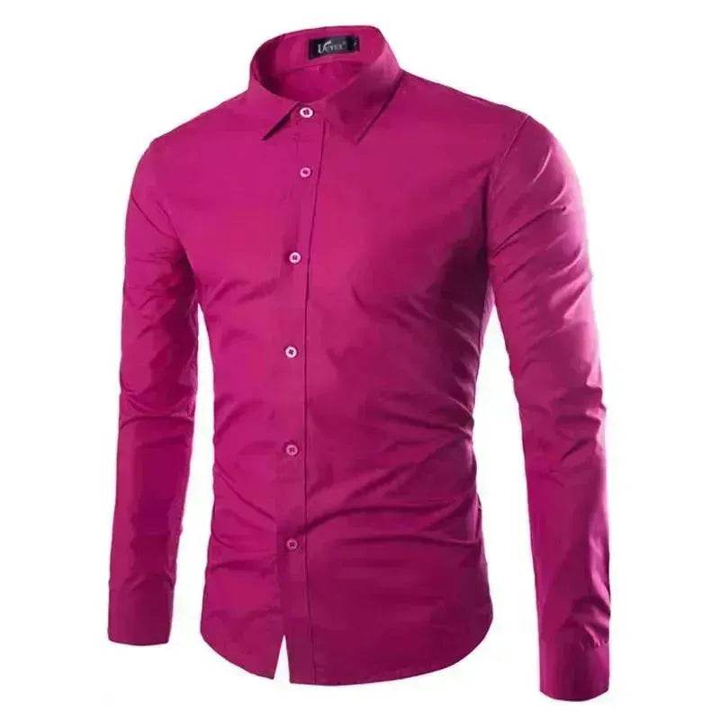 Casual Polo Collar Ironing Free Long Sleeves Shirt For Men - EX-STOCK Canada