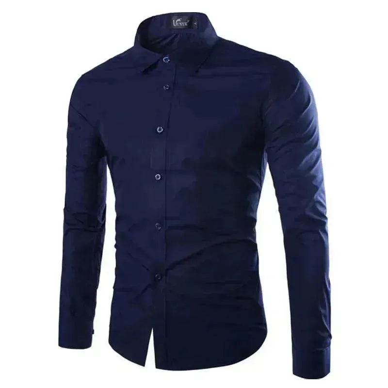 Casual Polo Collar Ironing Free Long Sleeves Shirt For Men - EX-STOCK Canada
