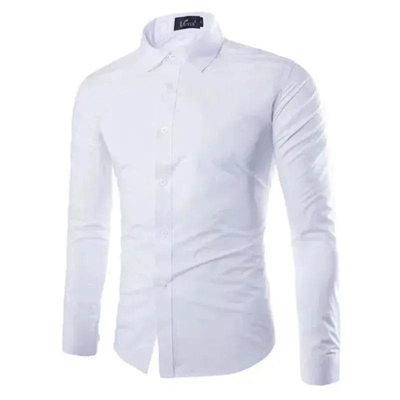 Casual Polo Collar Ironing Free Long Sleeves Shirt For Men - EX-STOCK Canada