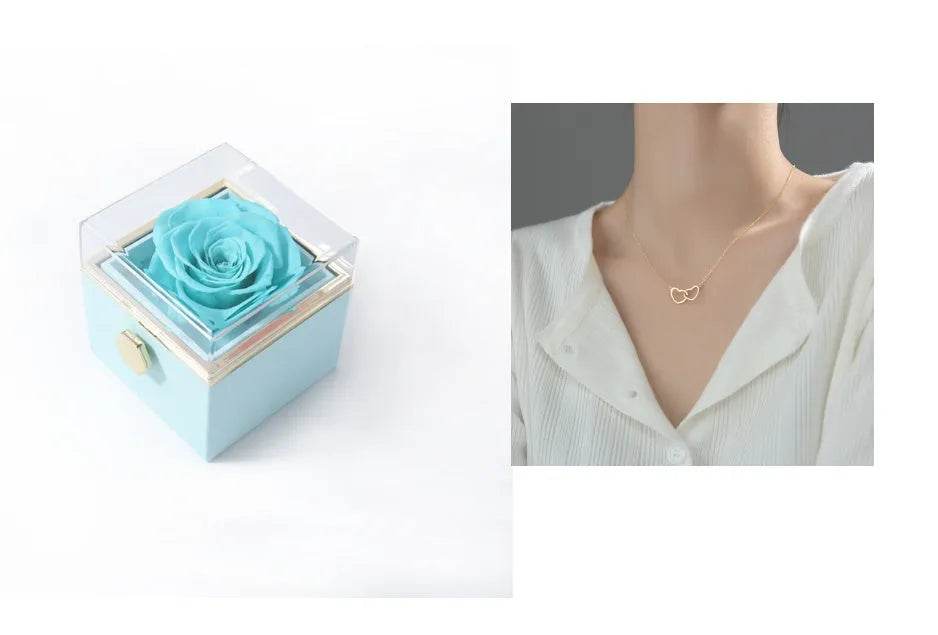 Fashion Acrylic Rotating Valentine Rose Jewelry gift Box - EX-STOCK Canada