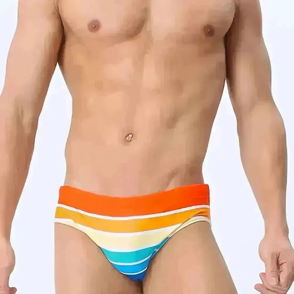 Multi-color Stripe Fashion Trendy Print Holiday Briefs men underwear - EX-STOCK CANADA