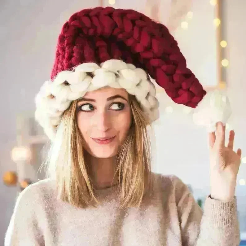 Christmas Plush Hat With Pompom Cute Winter Hat For Women Men Child - EX-STOCK CANADA