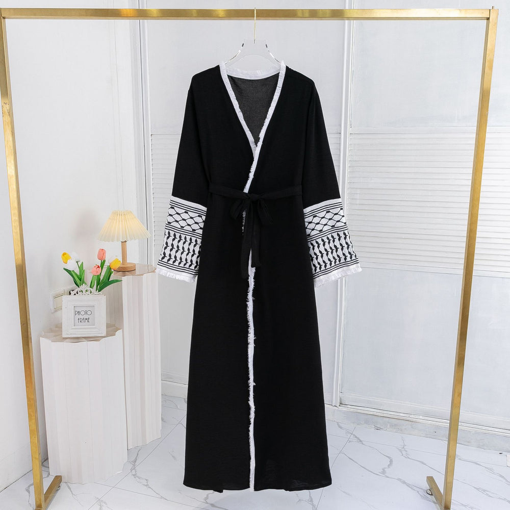 Elegant Cardigan Embroidered Muslim Dress Women's Robe - EX-STOCK Canada