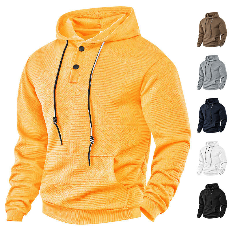 Pullover Solid Color Casual Sports Loose Long Sleeve Hooded Sweater Men EX-STOCK Canada