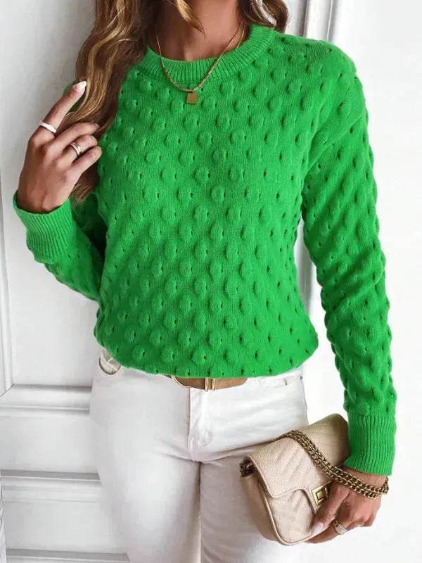 Pullover Round Neck Long Sleeves Knitwear Cashmere sweater Top women - EX-STOCK Canada
