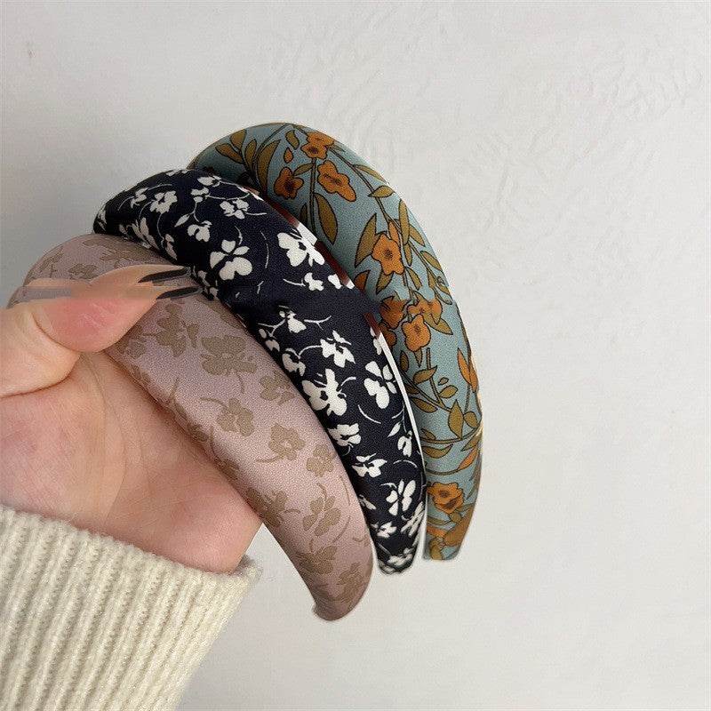 Fashion Presbyopic French Satin Vintage Sponge Silk Satin Padded Headband - EX-STOCK Canada