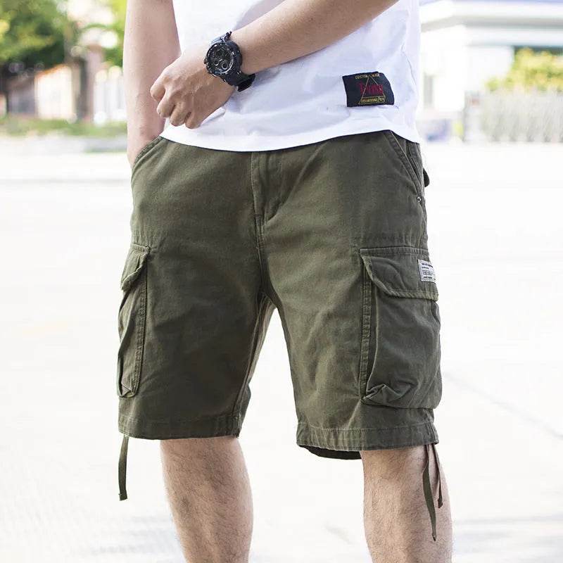 Workwear Loose Plus Size Solid Color Casual Cargo Shorts Men - EX-STOCK Canada