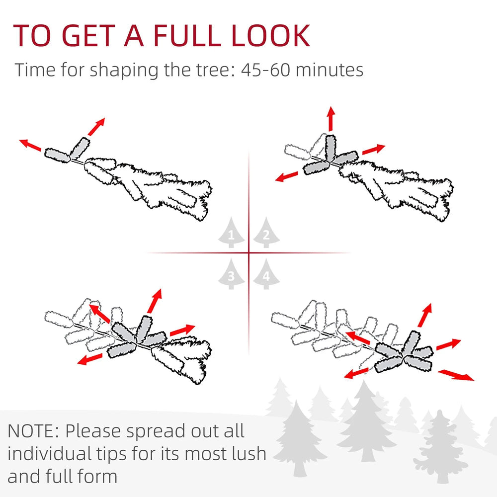 7ft Pencil Flocked Artificial Christmas Tree With 800 Branch Tips, Auto Open And Steel Base, Green EX-STOCK Canada