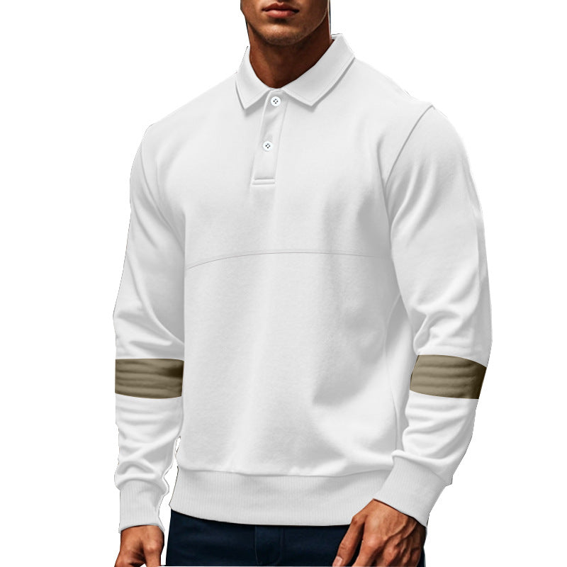 Fashion Long-sleeved Lapel Polo Shirt With Button Men's Loose Casual Sports Top Fall Spring Clothing EX-STOCK Canada