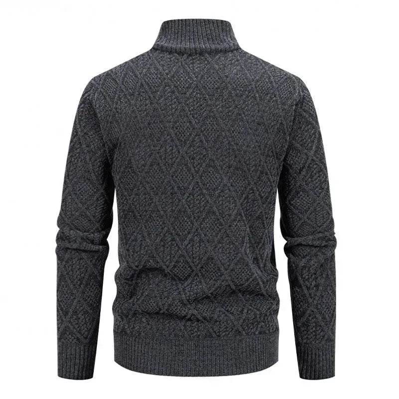 2025 Fall Winter Men Fleece-lined Thick Stand Collar Sweater Cardigan for men - EX-STOCK Canada