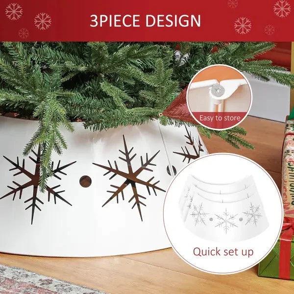 26 Christmas Tree Base Cover, Christmas Tree Collar With Hollow Snowflake Patterns For Home Decoration, White EX-STOCK Canada