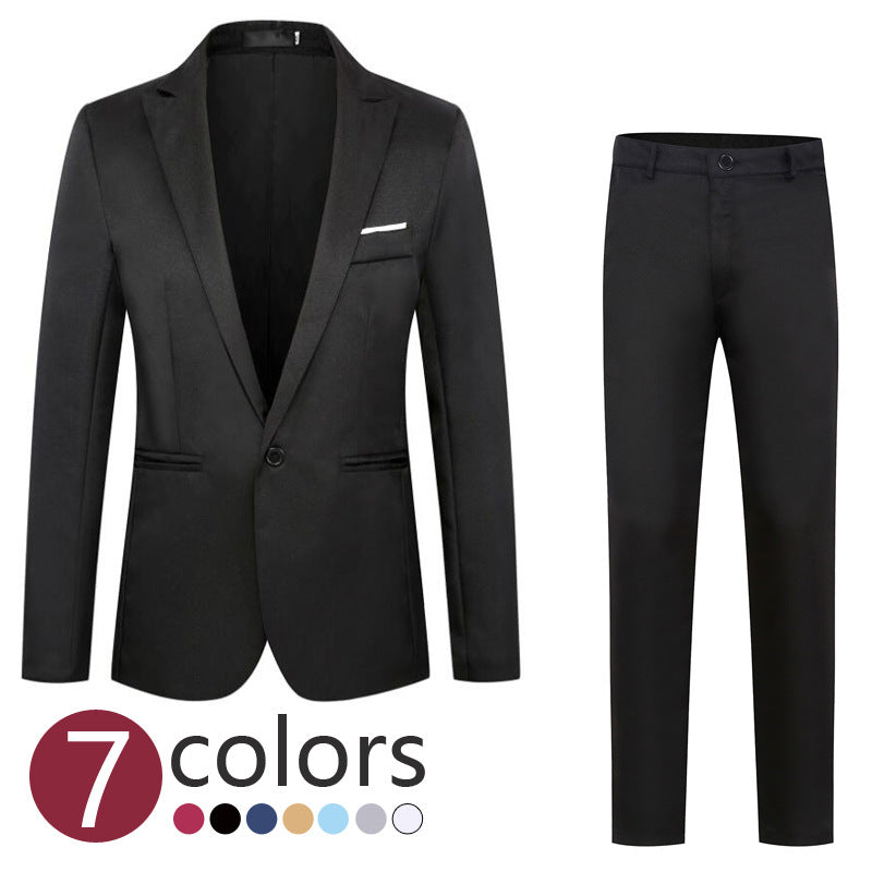 Men's Loose Fit Wedding Tuxedo Suit Jacket – 8 Colors, M–5XL | Canada & USA Black