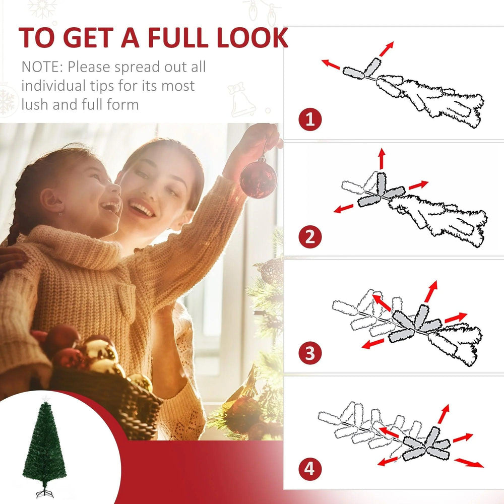 6FT Pre-lit LED Artificial Christmas Tree Scattered Holiday With Stand, Green EX-STOCK Canada