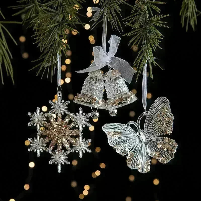Christmas Decorations Sequins Acrylic Transparent Pendant - EX-STOCK CANADA