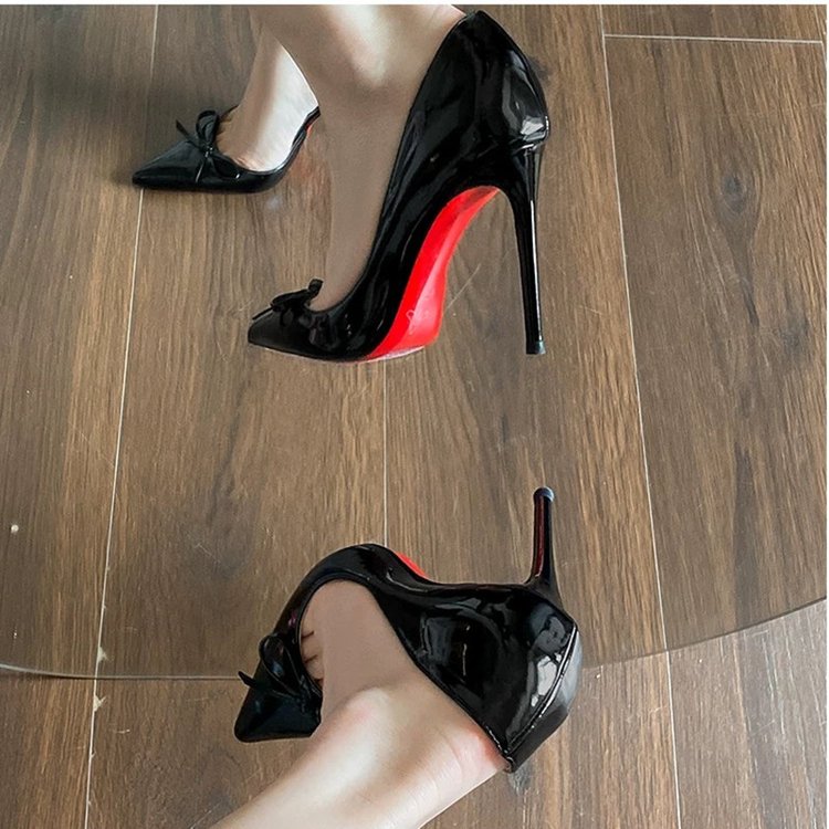 Sexy Pointed Thin Heel High-heeled Shoes For Women, Versatile Bow Tie Single Shoes