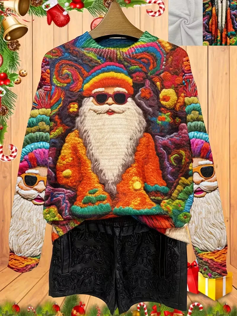 Women's Pullover Christmas Pattern Round Neck Sweatshirt EX-STOCK Canada