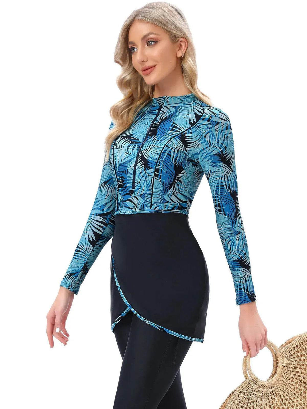Long Sleeve Zipper ArabSwimsuit With Hat Chest Pad 3 Piece Conservative - EX-STOCK Canada