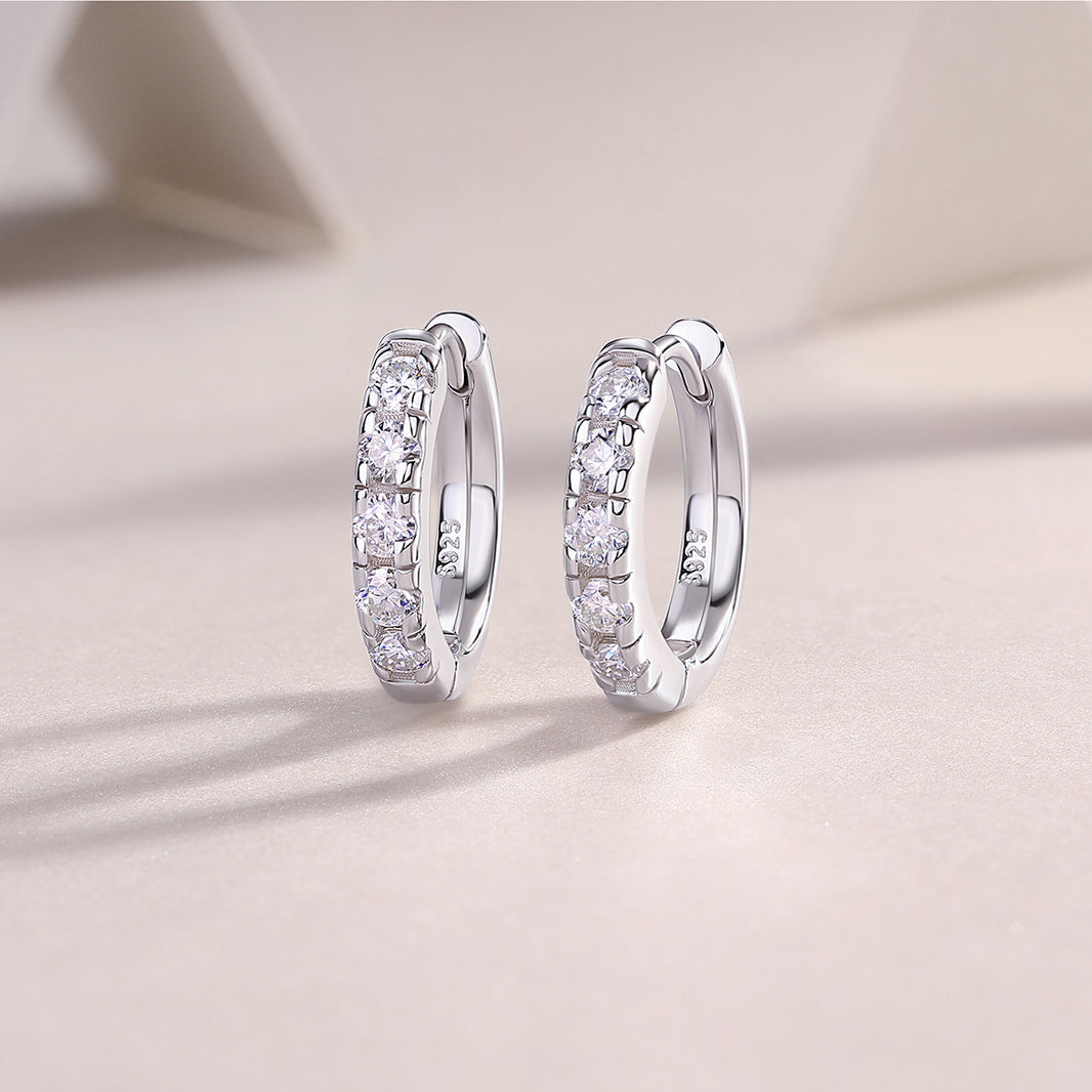 Summer Iced Tea Moissanite Stud Earrings – Platinum 925 Silver | GRA Certified