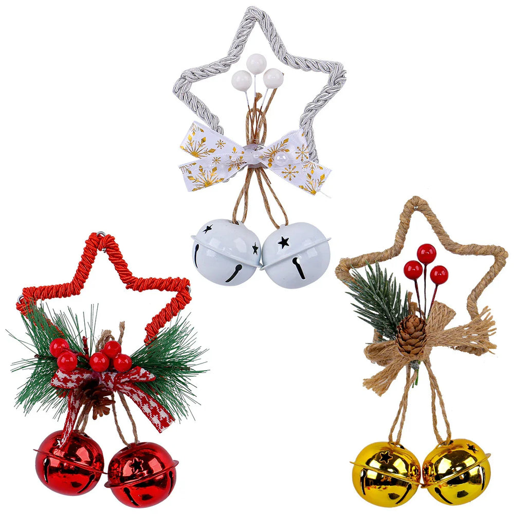 Christmas Five-pointed Star Bell Accessories Pendant EX-STOCK Canada