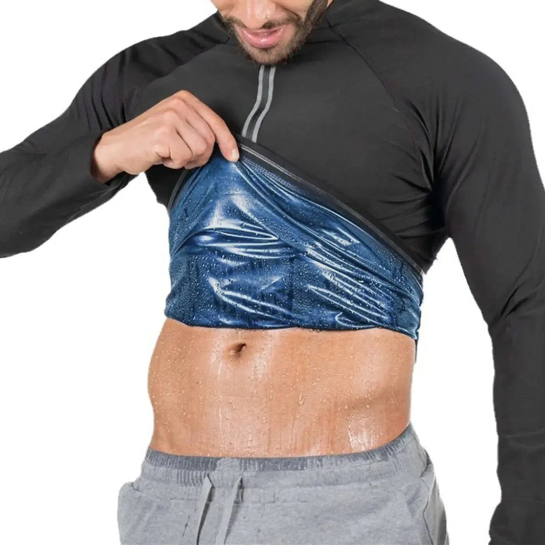 Men's Zip Compression sweat Sauna Vest Long Sleeve Sleeve - EX-STOCK CANADA