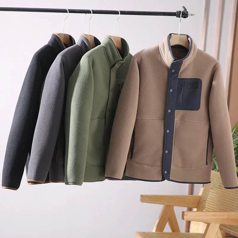 Fleece-lined Thickened Stand Collar Pocket Winter Jacket for men - EX-STOCK Canada