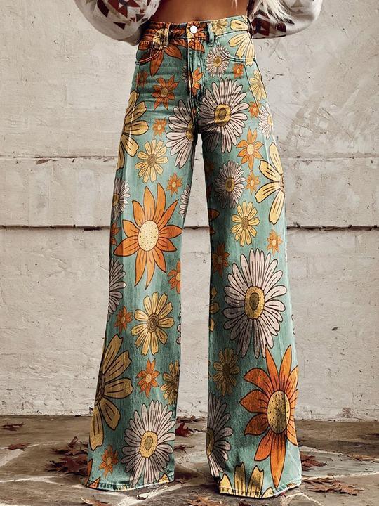 Plus-size Womens Casual Pants Lightweight Denim-look