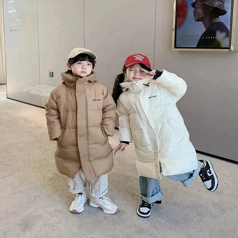 Children's Mid-length Down Jacket Thickened Winter Jacket for kids - EX-STOCK Canada