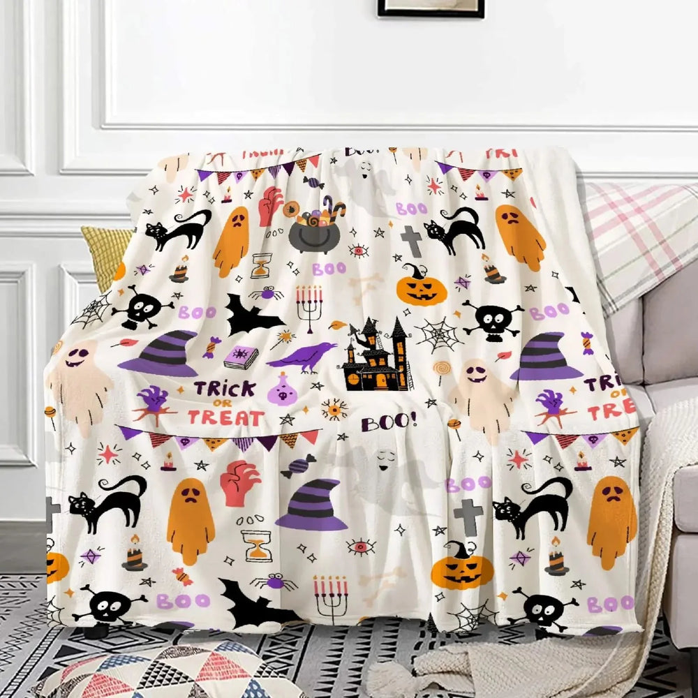 Halloween Witch Blanket Flannel Blanket EX-STOCK Canada