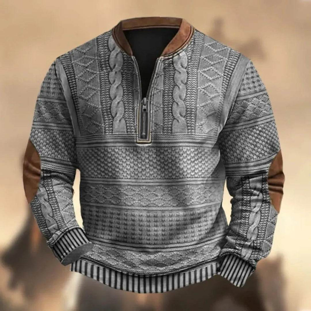 Printed Men's 3D Half Placket Zipper Sweatshirt Pullover - EX-STOCK Canada