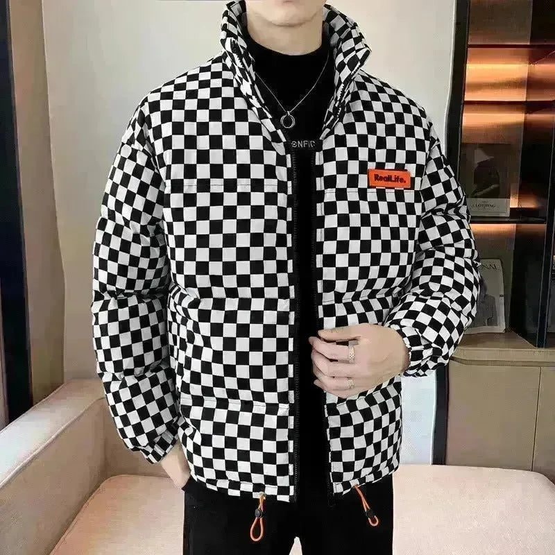 New Fall Winter Checkered Cotton padded Down Puffer Jacket men - EX-STOCK CANADA