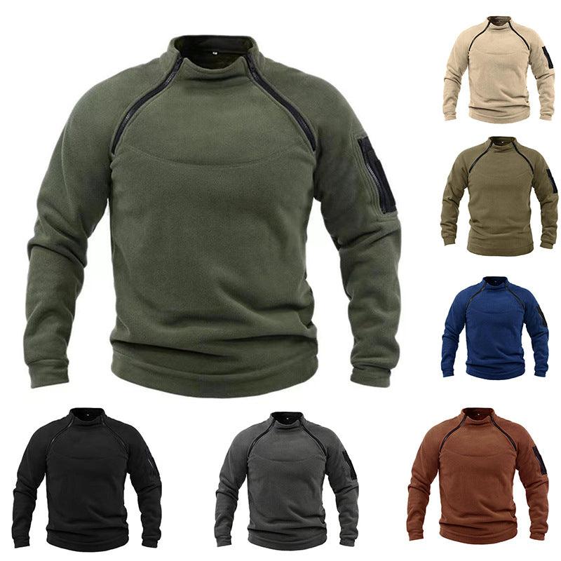 Pull pour hommes à col montant, chaud et ample, vêtement de couleur unieEX-STOCK Canada