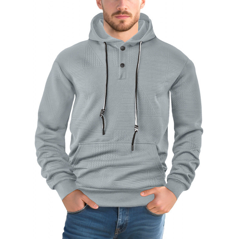 Pullover Solid Color Casual Sports Loose Long Sleeve Hooded Sweater Men EX-STOCK Canada