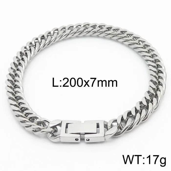 Cuban Link Chain Trimming Chain Jewelry Buckle Titanium Steel Bracelet - EX-STOCK Canada