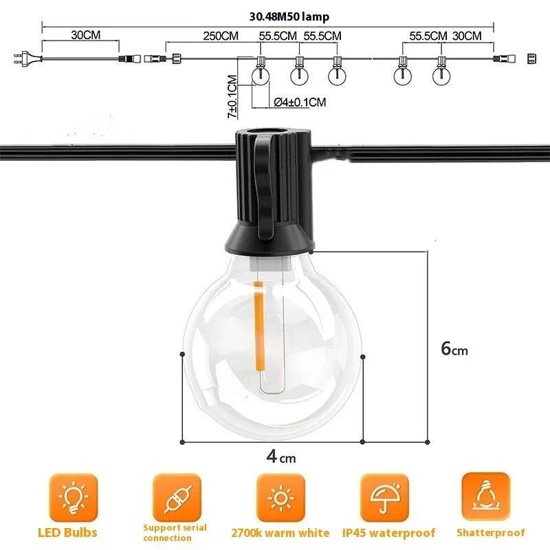Outdoor G40 Lamp String Waterproof Globe Festival Led String Lights EX-STOCK Canada