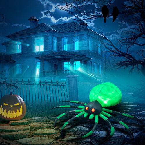 HOMCOM 6 Halloween Inflatable Outdoor Decoration Spider, Blow Up LED Yard Decor For Garden, Lawn, Party, Holiday, Waterproof - EX-STOCK Canada