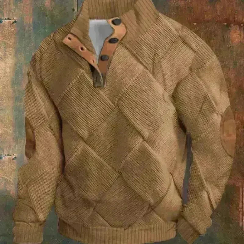 Half button Sweatshirt Men's Winter 3d Digital Printing Pullover Crew neck - EX-STOCK CANADA